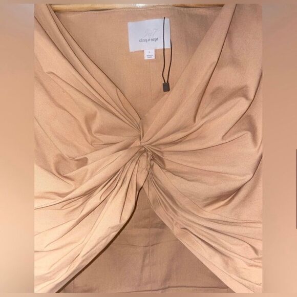 Cing a Sept NWT Vada Puff Sleeve Poplin Crop Top in Sahara Size L - Picture 7 of 11